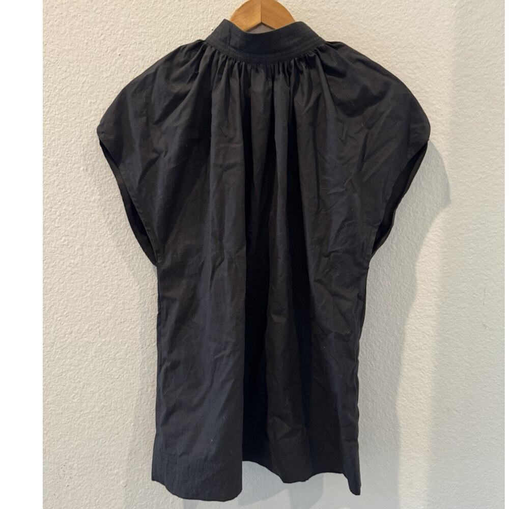 Julia Y Renata Womens Black Gathered Neck Blouse Top Relaxed Sleek Minimalist